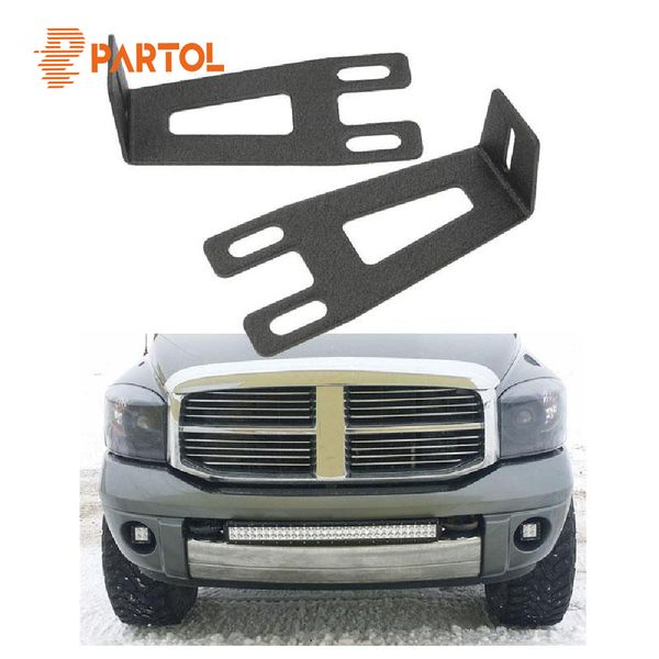 

partol 20" straight light bar mounting brackets front license plate mount holder bracket for dodge 2500/3500 2003 2004-2014