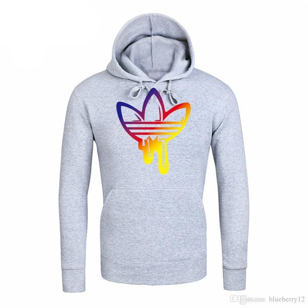 

mens branded hoodie light fleece sweatshirts colorful patterns printed hooded pullovers 7 colors mens sportswear s-3xl, Black