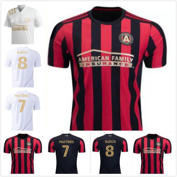 

2020 2021 mls atlanta united fc soccer jerseys barco # 10 g.martinez # 7 martinez atlanta united home away 20 21 football shirts thailand, Black;yellow