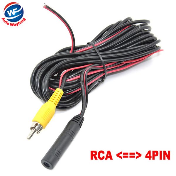 

6 meters rca-4pin or rca-rca video cable for car parking rearview rear view camera connect car monitor dvd trigger cable