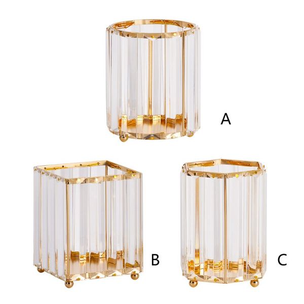 

crystal jewellery makeup organizer metal storage box european style eyebrow pencil lipstick holder makeup brush holder cosmetic, Pink;blue