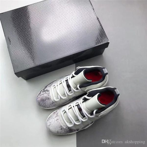

2019 горячие аутентичные 11 low snake light bone snakeskin белый черный дым серый человек баскетбол обувь спортивные кроссовки cd6846-002