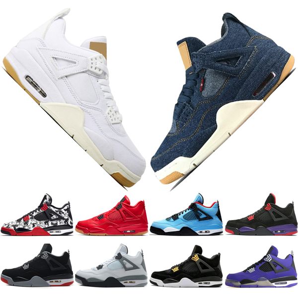 

4 tattoo singles day travis scotts cactus jack raptors mens basketball shoes 4s white cement eminem men sports sneakers designer trainers