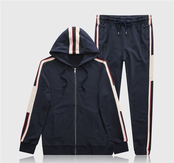 

3xl designer mens tracksuit letter luxury casual suits hoodies pants spring autumn zipper kits sports running tracksuit black gray 2019