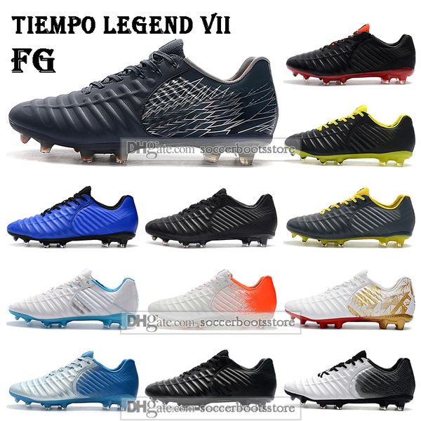 

mens low ankle football boots victory tiempo legend vii fg soccer shoes tiempo legend 7 acc outdoor tpu soccer cleats, Black