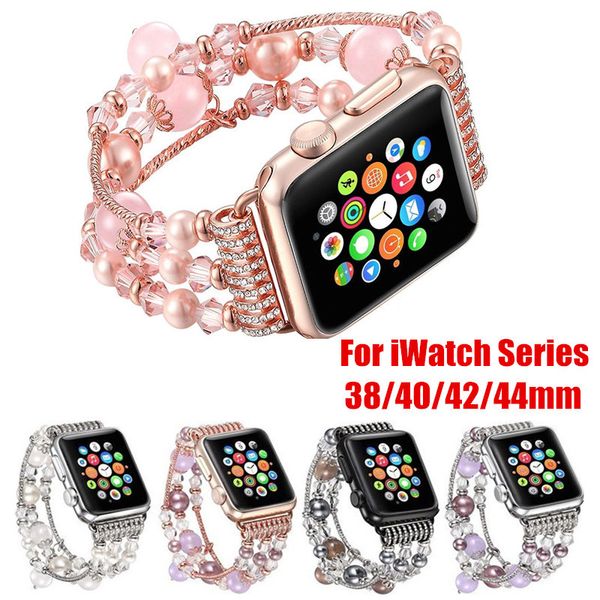 

5 цветов агат бусины ремешок браслет для Apple Watch Iwatch 4/3/2/1 38 мм / 40 мм 42 мм / 44 мм