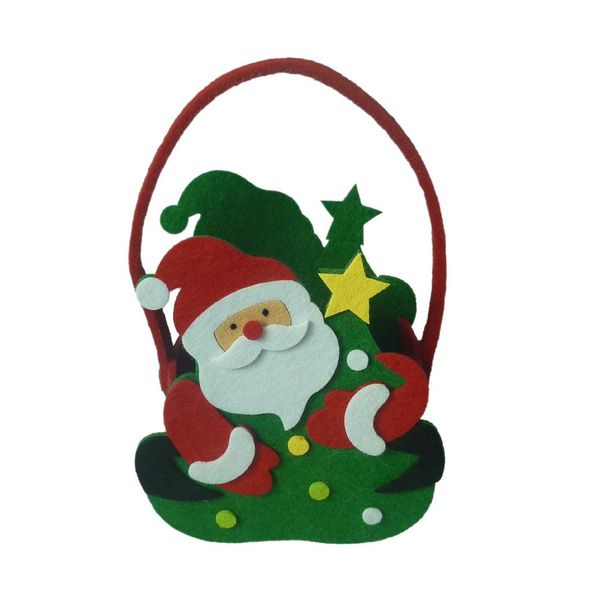 

christmas faux bark creative pattern cartoon tote bag child gift bag santa apple snowman portable
