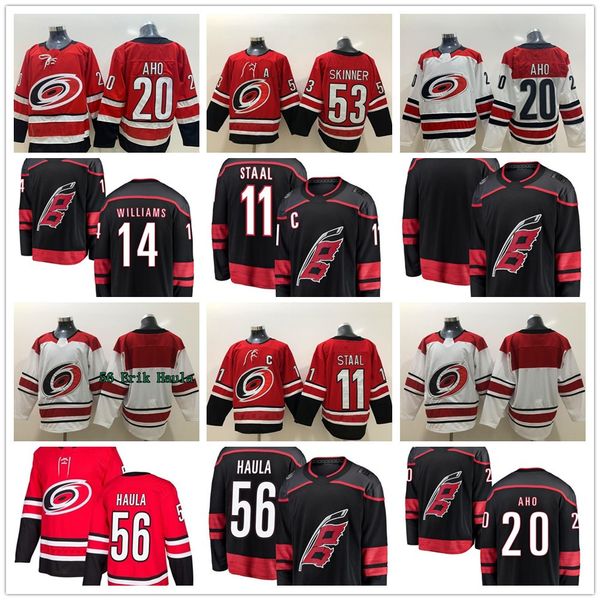 

mens 56 эрик хаул джерси каролина ураганы себастьян ахо джастин уильямс нидеррайтер андрей свечников джефф скиннер стааль трикотажные издели, Black;red