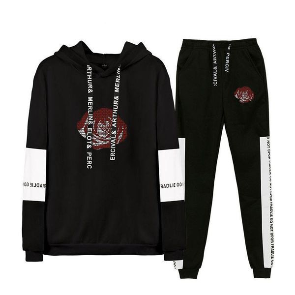 

tracksuits panelled designer long sleeve mens hooded tracksuits loose males pullover casual sets juice wrld mens, Gray