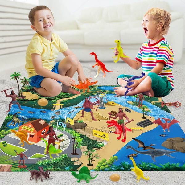

indoor crawling play mat dinosaur city road parking mat game pad floor activity interactive toys educational toys for children