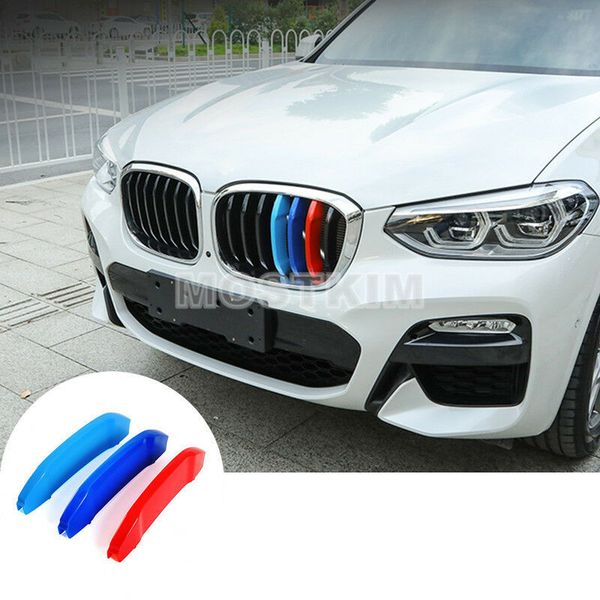 

abs front grill grille insert trim cover 3pcs for bmw x3 x4 g01 g02 2018-2019