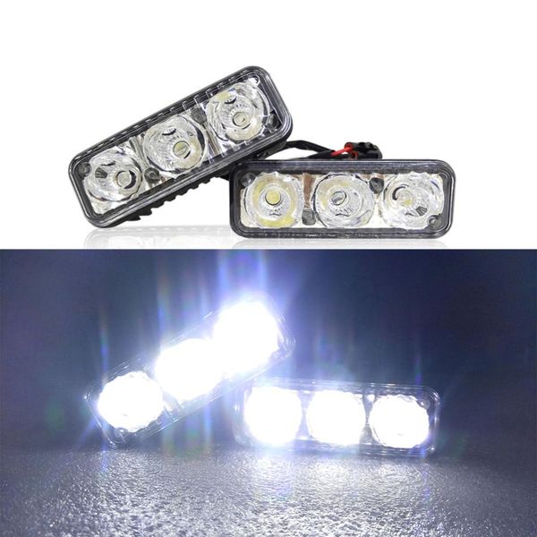 

2pcs dc 12v waterproof car aluminum led drl daytime running lights fog lamps
