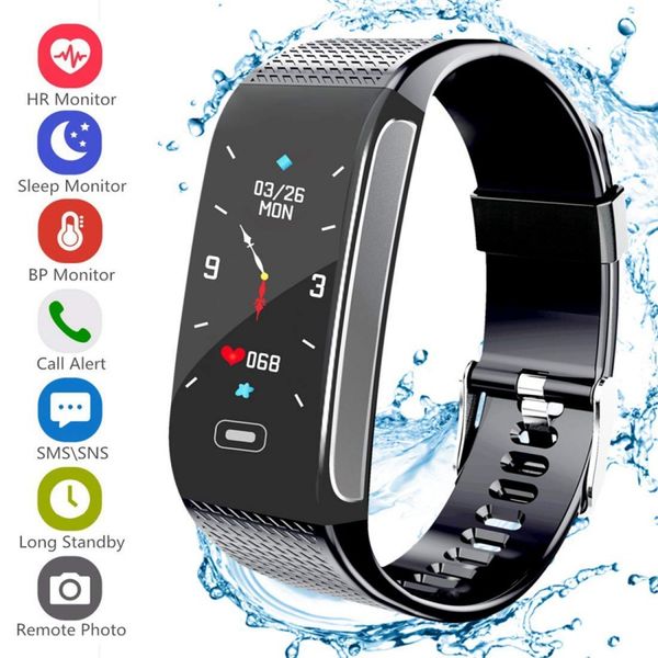 

smart band blood pressure heart rate monitor ck18s wrist watch ip67 fitness bracelet pedometer wristbands, Slivery;brown