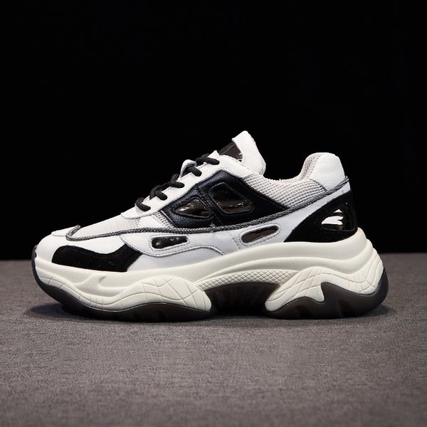 Platform Sneakers Thick Bottom Height Increasing 5CM Chunky Shoes Chaussure Swing Slimming Shoes