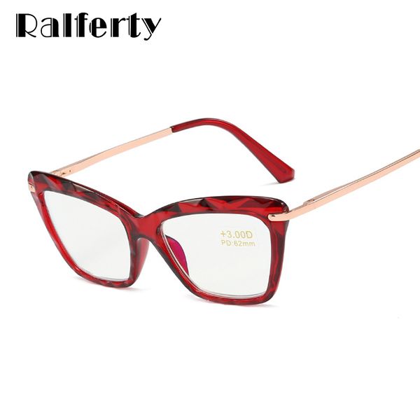 

ralferty 2020 anti blue light reading glasses women cat eye glasses frame red presbyopic hyperopia grade +1.0 +1.5 +2.5, White;black