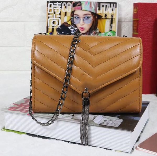 

yellow ladies fashion handbag retro print design shoulder bag chain messenger bag women y3254