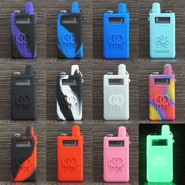 

Orchid IQS Pod Silicon Case Sleeve Carrying Pouch Cover non slip with mouthpiece dust cap leather Cases e cigarette DHL Free