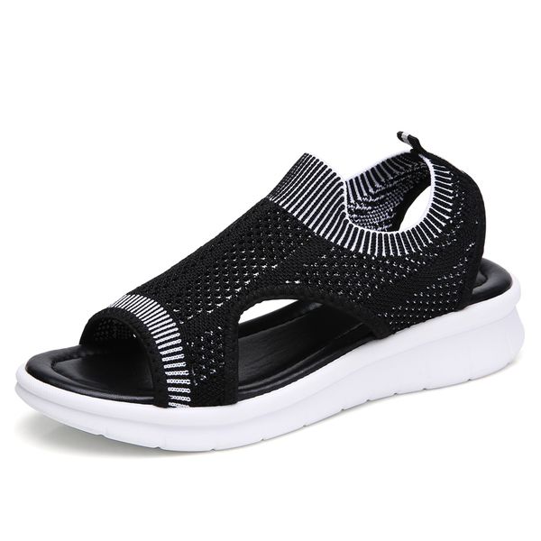 

women sandals 2019 casual female shoes women summer wedge comfort sandals ladies flat slingback flat sandals women sandalias travel style, Black