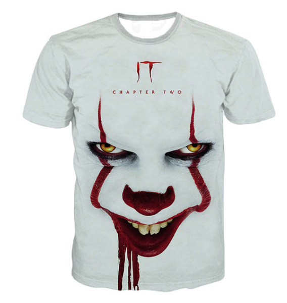 

horror movie it chapter two 3d printed t-shirts men women streetwear casual t shirt tee k1338, White;black
