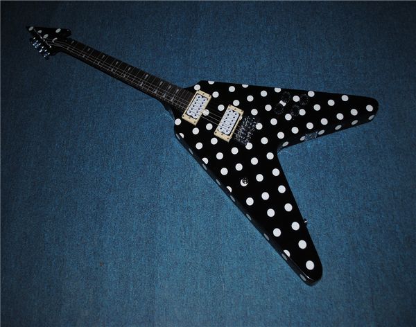 

selling left handed rx10d randy rhoads flying v guitars with karl sandoval polka dot & chrome hardware ing