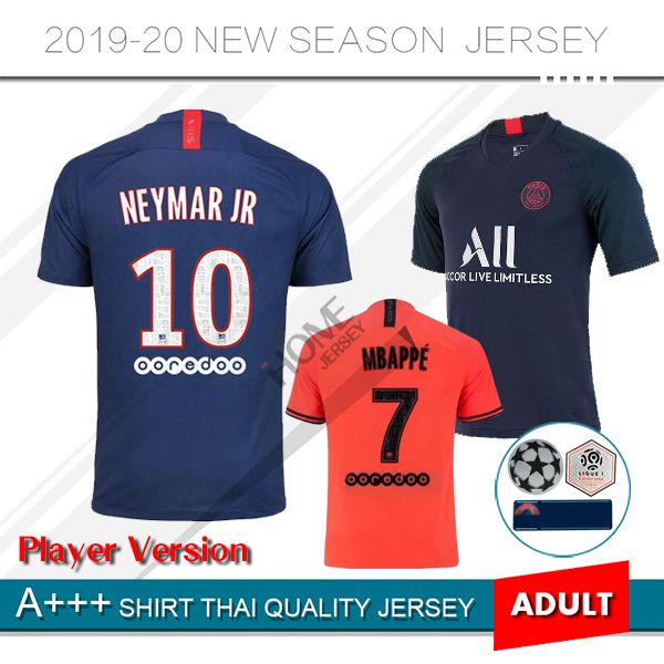 

19 20 player ver ion p g 10 neymar jr home occer jer ey 2019 pari aint germain home occer hirt 6 verratti 7 mbappe football uniform