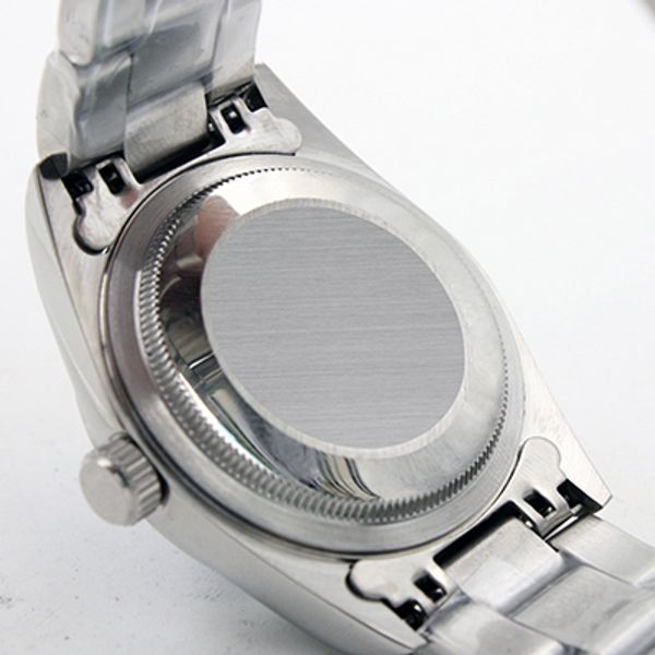 

index watches luminous dial no date smooth bezel steel automatic hardlex white hour markers fixed wristwatches stainless watch mens 36m ktrt, Slivery;brown