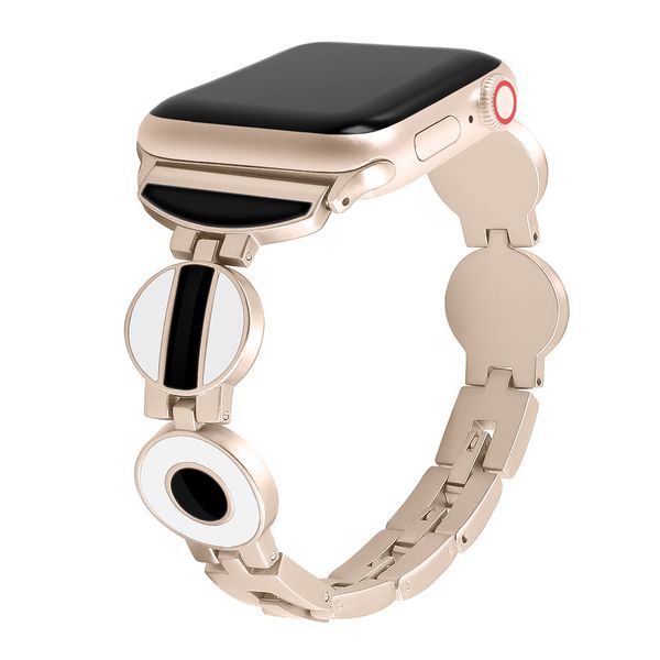 

designer luxury women apple watch bands wristband smart straps 38/40/42/44mm bling stainless steel bracelet belt replacements iwatch 54321, Black;brown