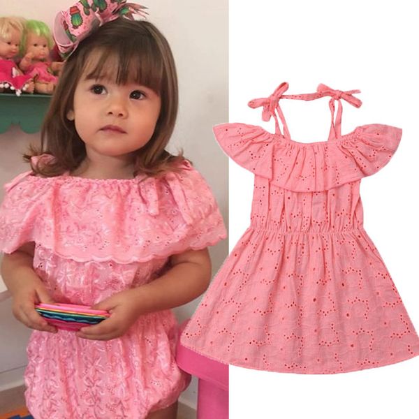 

2019 emmababy kids baby girls strapless dress sleeveless princess dress outfits party sundress clothes 12m-4t, Red;yellow