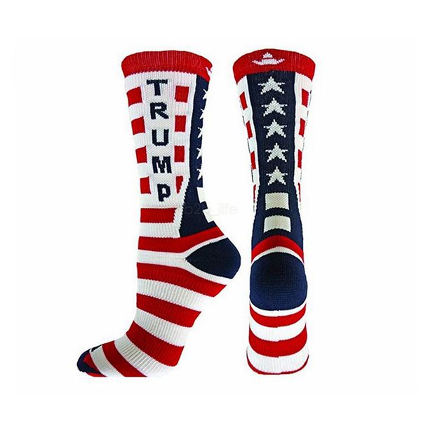 

president trump letter stockings striped stars us flag knit sports socks stockings hip hop maga sock streetwear ljja2614, Black