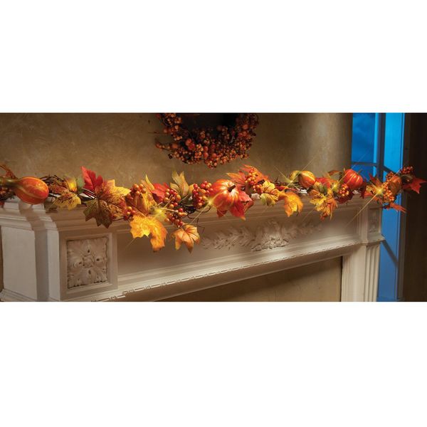 

halloween 1.8m led lighted fall autumn pumpkin garland thanksgiving decor 2019 #10