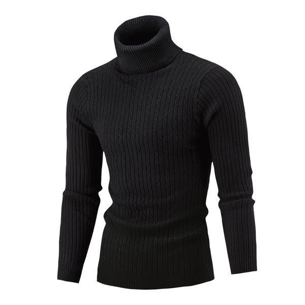 

sweater men 2018 brand pullovers casual sweater male high collar solid simple slim fit knitting mens sweaters man pullover men s, White;black