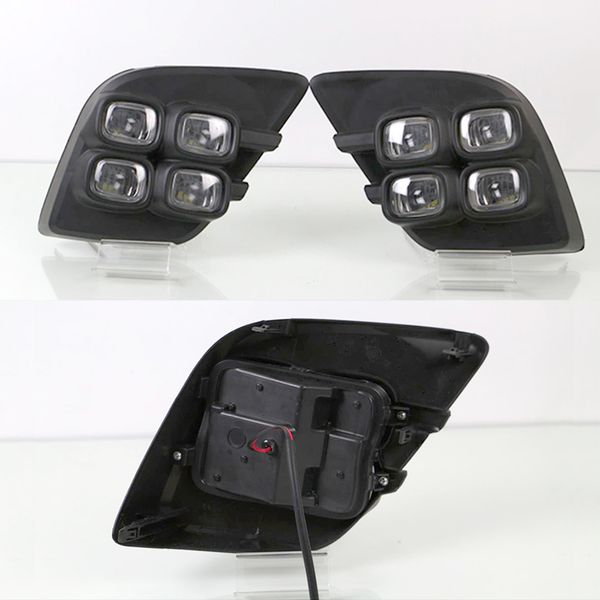 

2pcs car styling for toyota hilux revo vigo 2015 2016 2017 led drl daytime running lights 12v daylight fog lamp decoration signal