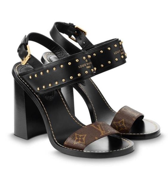 

Newest Branded Women Print Leather Normad Sandal Striking Gladiator Style Leather Outsole Perfect High Heel Canvas Plain Sandal