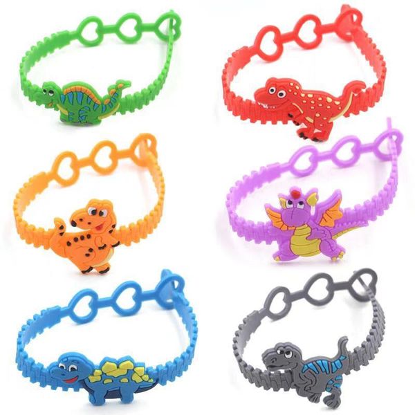 

3holes adjustable dinosaur bangle cute animal bracelet birthday holiday party kids children gift favor wristband, Golden;silver
