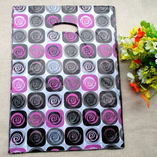

20*15cm roses designs gift bags plastic pouches shopping gift package bag flower gift bags party supplies