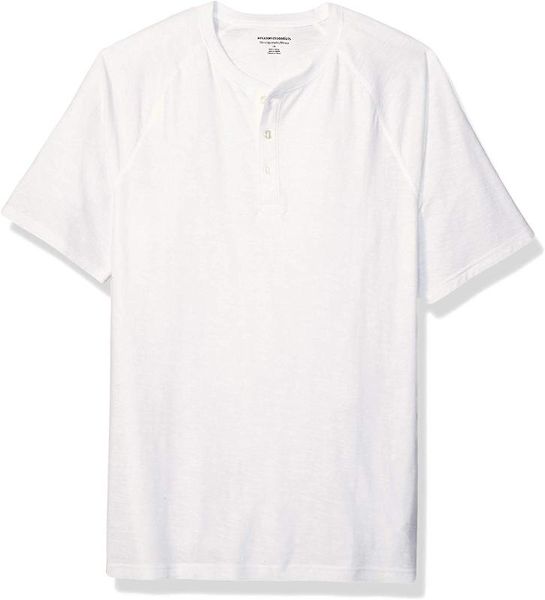 

ht18199 men's slim-fit short-sleeve slub henley t-shirt short casual cotton o-neck, White;black