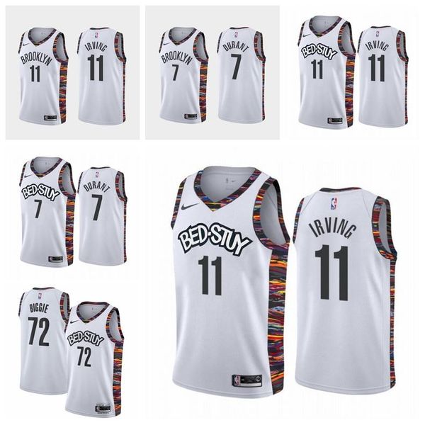 

2020 city edition11 kyrie irving brooklyn nets jersey 7 kevin durant 72 black biggie whitenba swingman basketball jerseys, Black;red