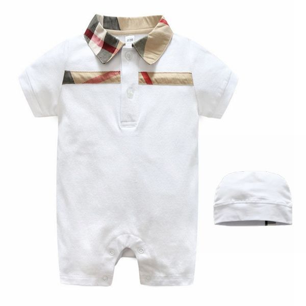 

Baby Onesies Beige Plaid Lapel Spring and Autumn Long Sleeve Short Sleeve Rom Children's Climbing Baby Base Pa Baby Base Pajamas 0-24 Months