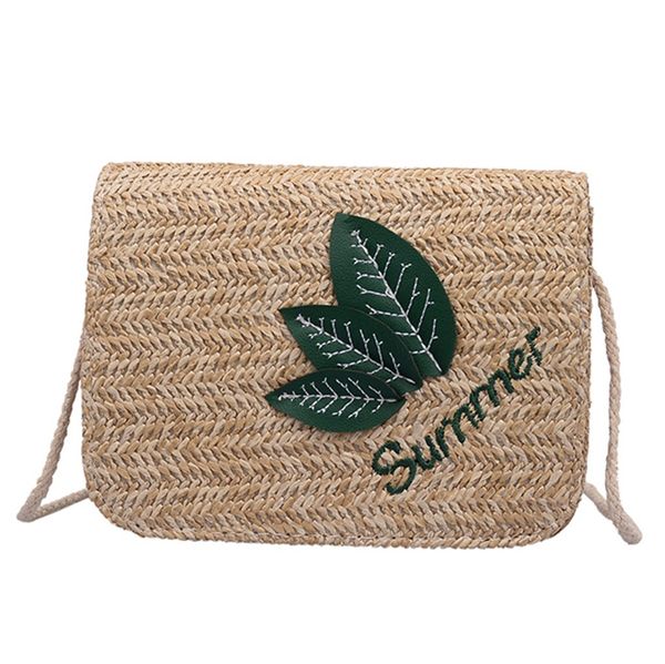 

womens bag leaf pattern vintage crossbody simple weave round tote handbags shoulder taschen women ladies bags sac femme 2019 #ll