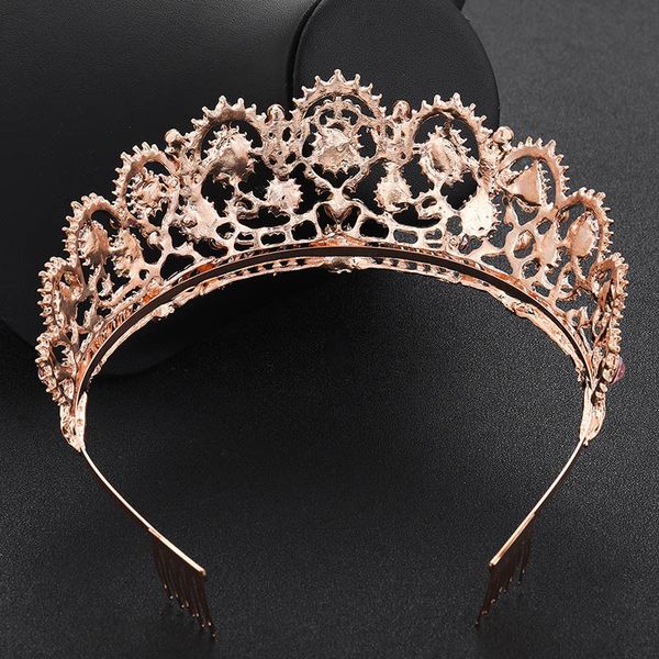 

forseven luxury crytal rhinestone tiara crowns with comb women birthday tiara wedding bridal hair jewelry accessories jl, Golden;white