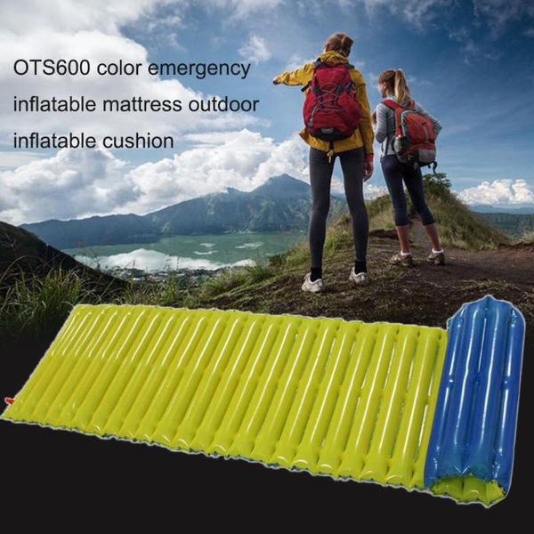 

ultralight singleplayer air emergency inflatable mattress outdoor cushion tube camping beach moisture-proof sleeping pad 2019