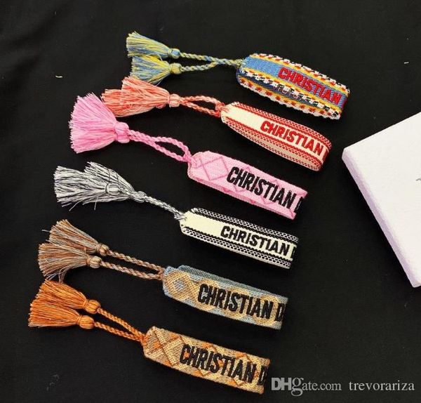 

famous designer jewelry american crafts woven bracelets amulet embroidery letter bracelet for women luxury gift, Black