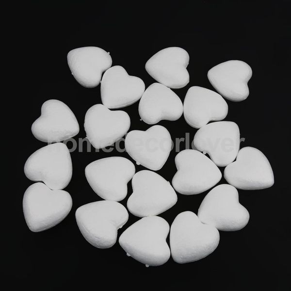 

20pcs 60mm white modelling craft polystyrene foam love heart wedding party decoration kids diy