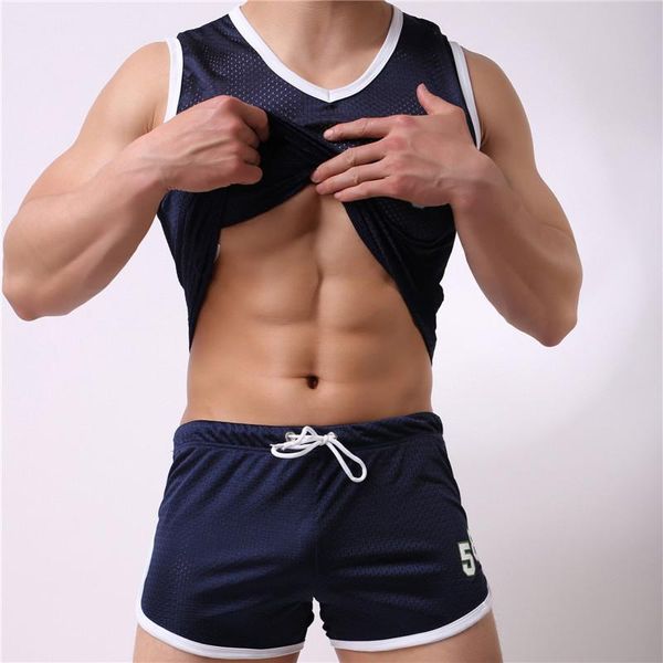 

new fashion sportsuit and tee vest set mens t shirt shorts + short pants men summer tracksuit men casual brand tee shirts, Gray