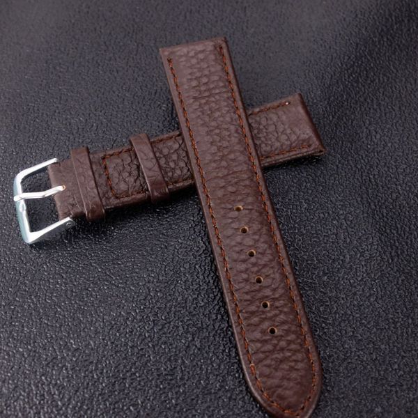 

quality black brown soft litchi grain pattern watch strap 12mm 16mm 18mm 20mm 22mm watchband leather watch band accessories