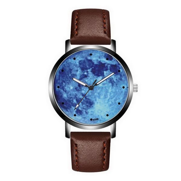 

men's wristwatch sports quartz watch adjustable leather belt round dial wristwatch gifts ll@17, Slivery;brown