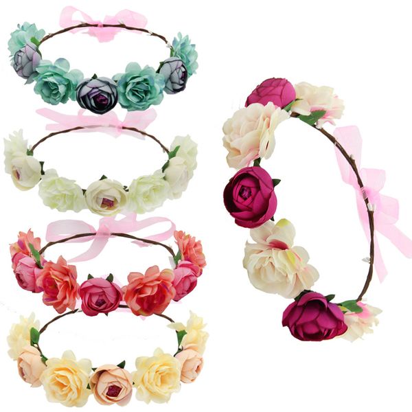 

wedding bridal headwear girl headdress flower wedding party hair wreath headband floral accessories handmade