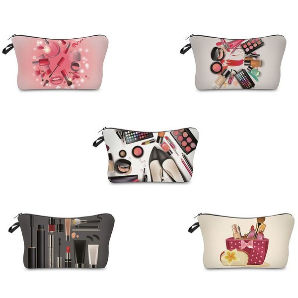 

women lady travel 3d printing makeup bag cosmetic pouch coin purse casual storage organizer