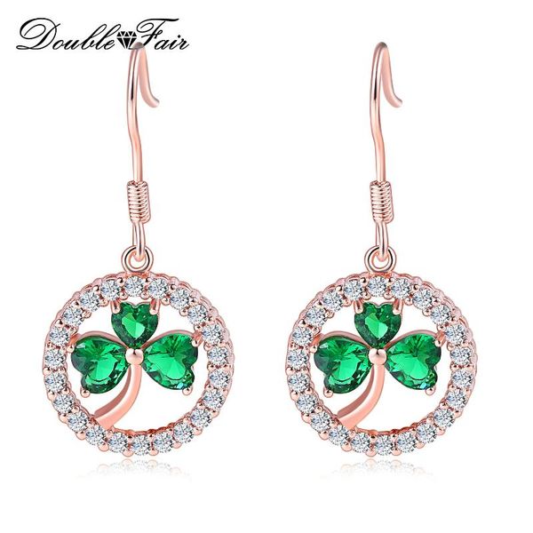 

double fair мотаться длинные серьги для женщин классического heart shaped клевер pattern hollow круглого пирсинг украшение dfe016m, Silver