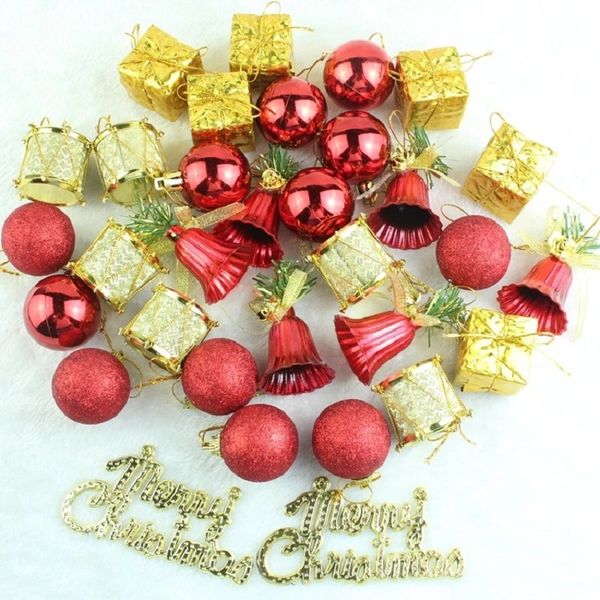 

32pcs/box red golden bule silver christmas balls gift decor christmas tree decorations for home navidad merry new year